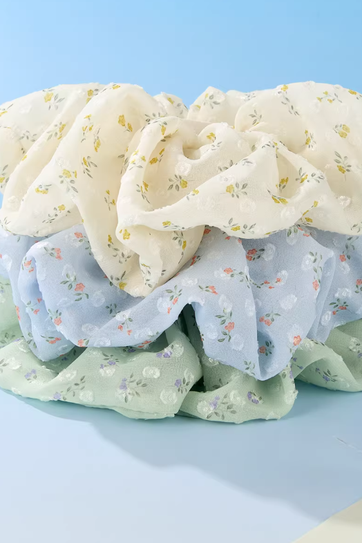 Spring Meadow Floral Scrunchie