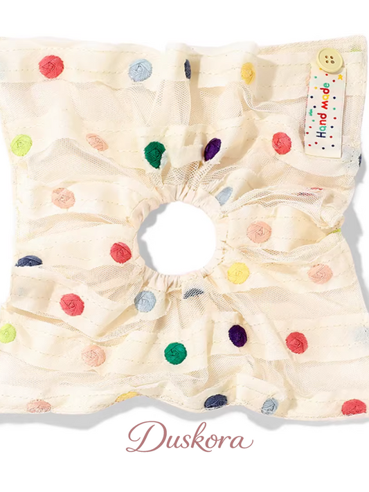Confetti Dot Scarf Tie Scrunchie