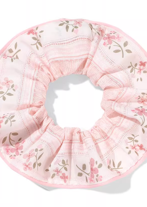 Chic Plaid Lace Scrunchie