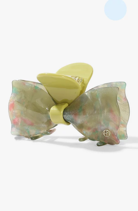 Floral Acetate Bow Claw Clip