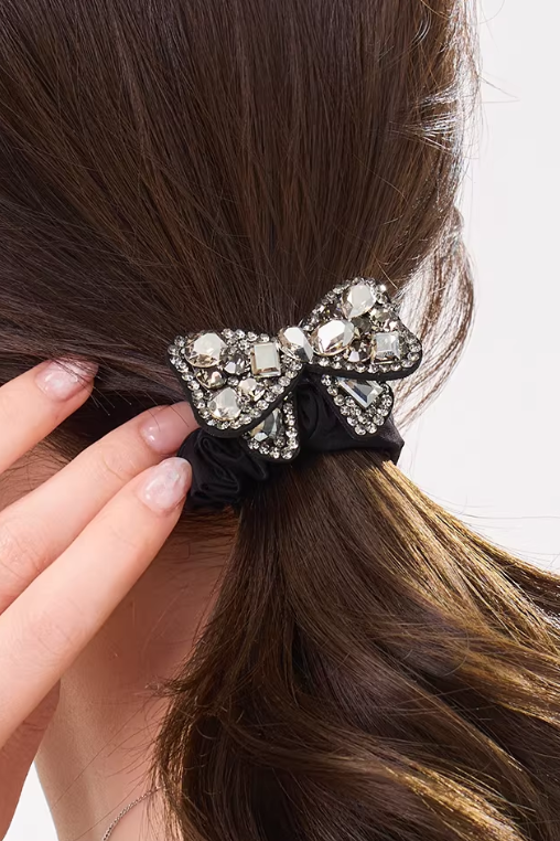 Crystal Bow Sparkle Scrunchie